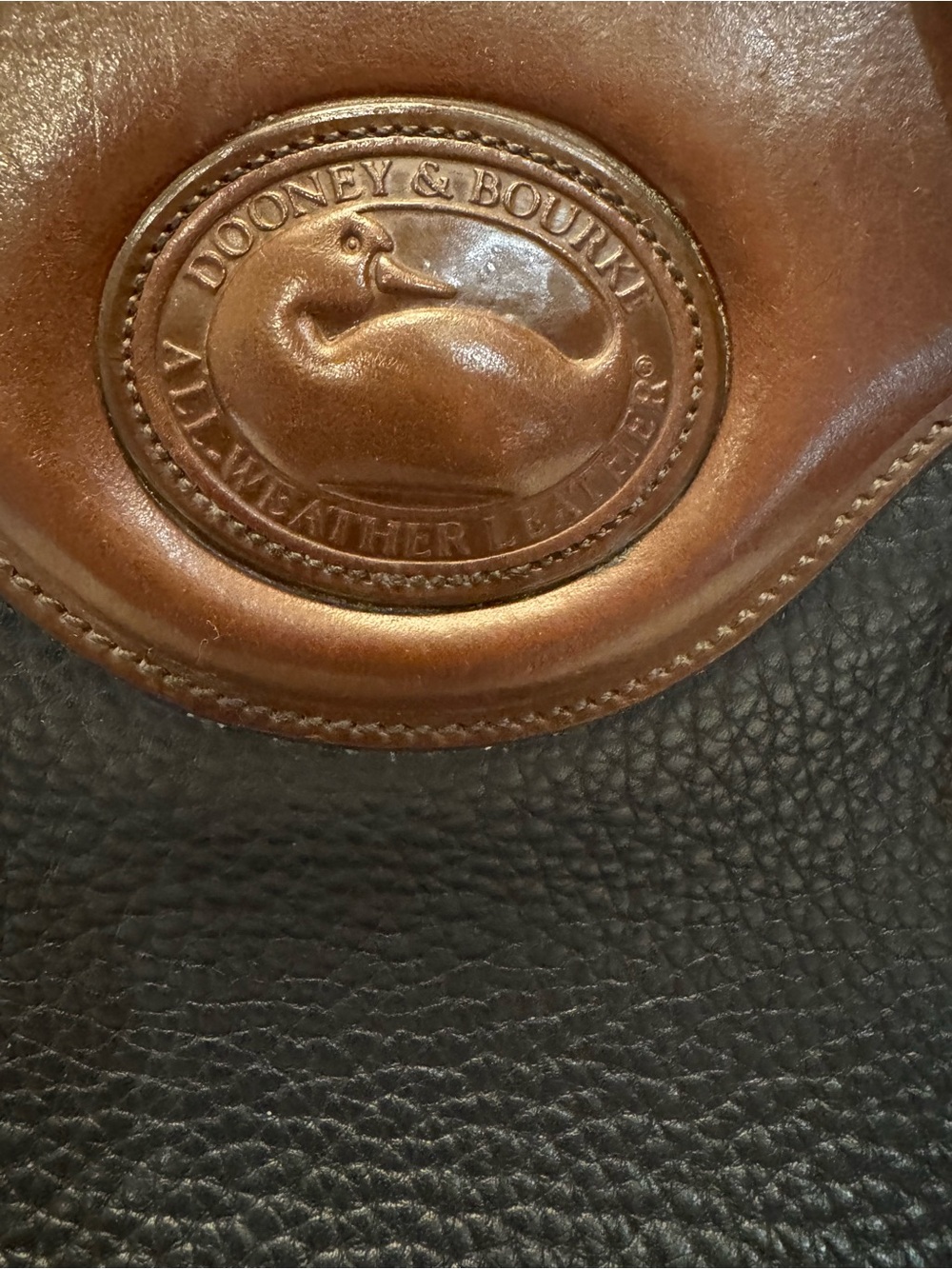Vintage Dooney & Bourke AWL Navy Satchel Bag Made in USA Duck Fob Strap A6 - Picture 7 of 13